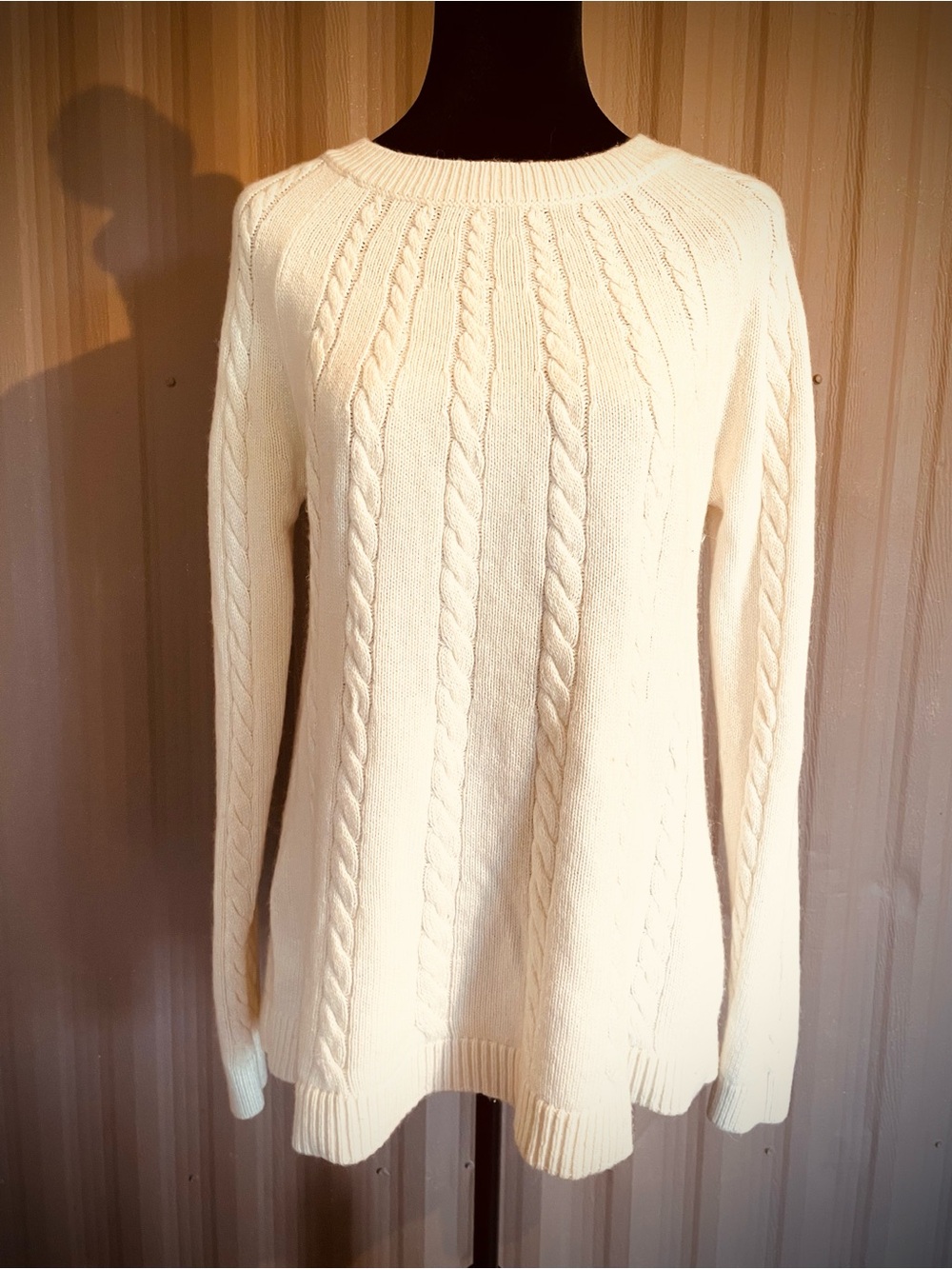 Boden Women’s Sweater Cable Knit Wool Alpaca Blend Ivory Cream Chunky sz M - Picture 7 of 13